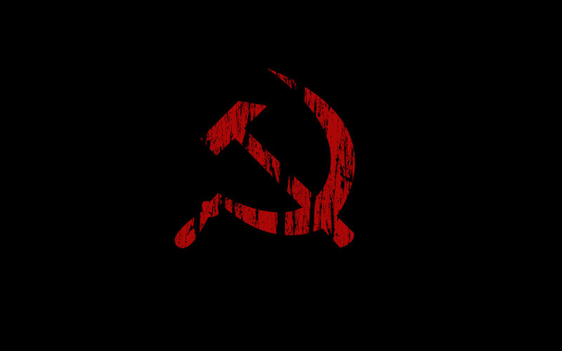 Red hammer and sickle symbol