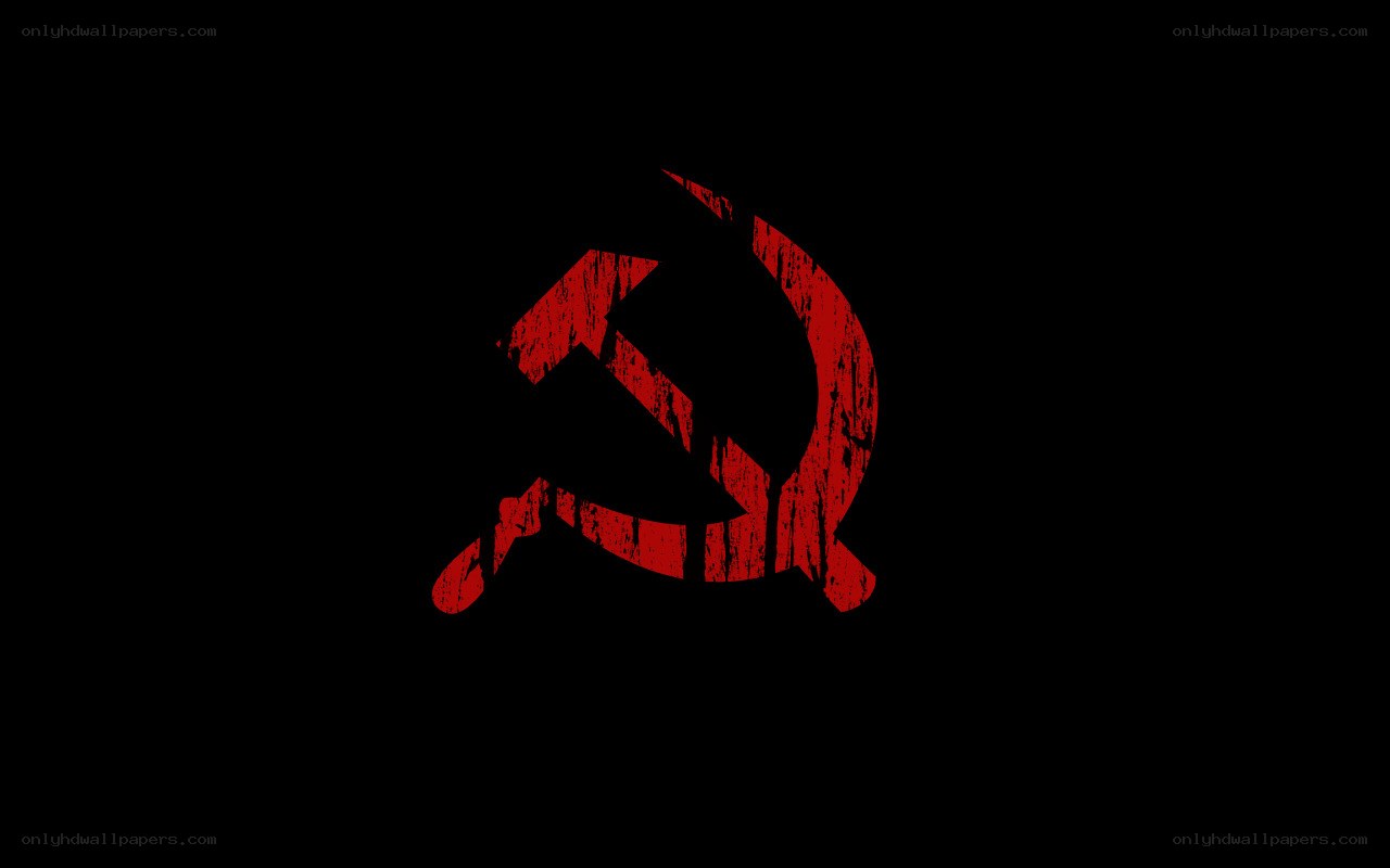 Red hammer and sickle symbol