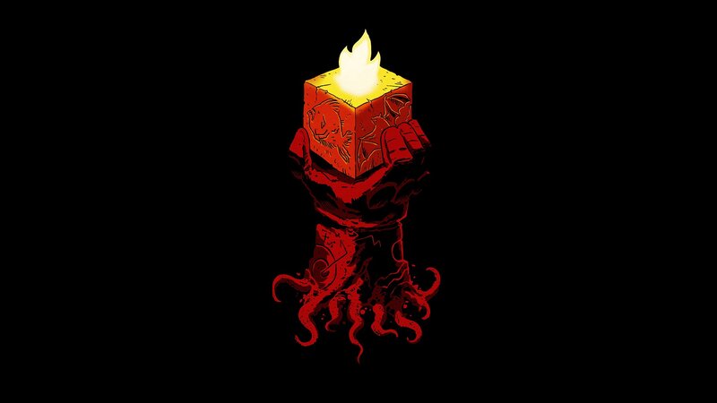 Red Hand Holding Candle