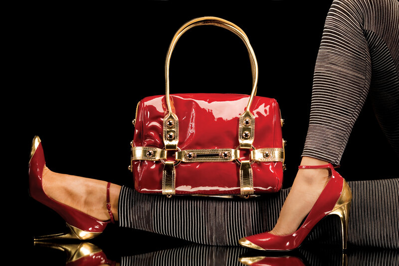 Red handbag and high heels