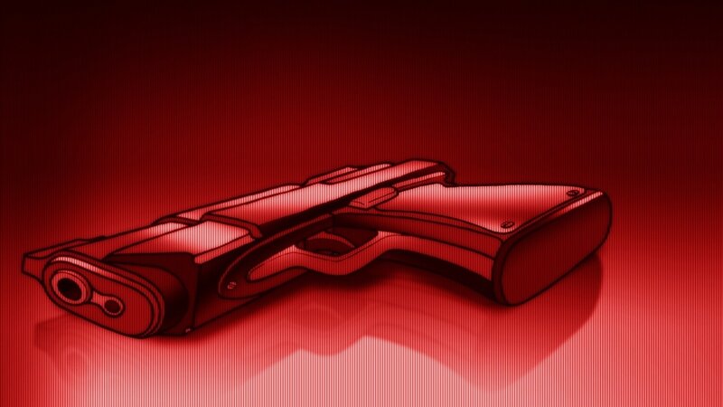 red handgun illustration