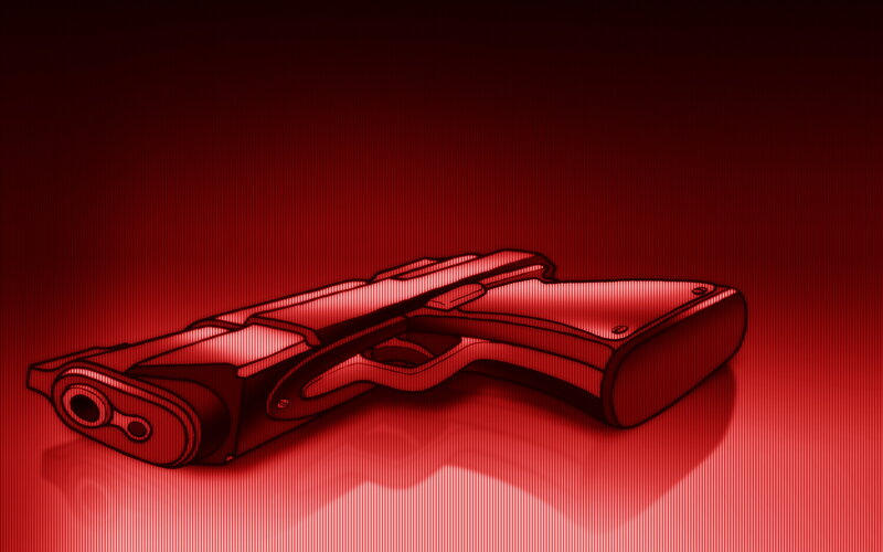 Red Handgun Illustration — Dramatic