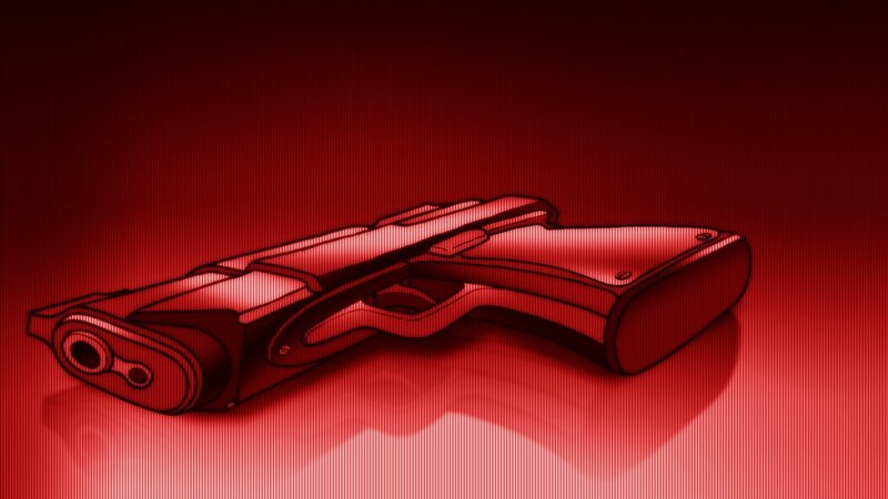 red handgun illustration