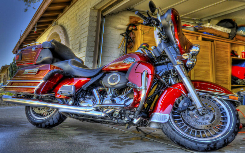 Red Harley-Davidson motorcycle