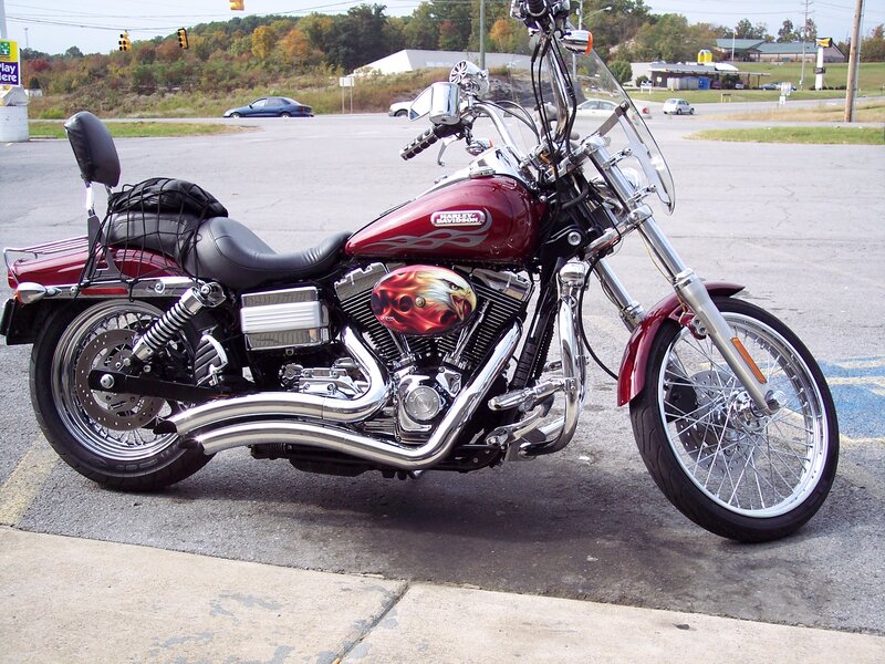 Red Harley-davidson Motorcycle — Calm, Afternoon, Photograph, Parking Lot