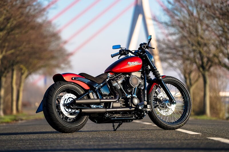 Red Harley-davidson Motorcycle — Dramatic, Afternoon