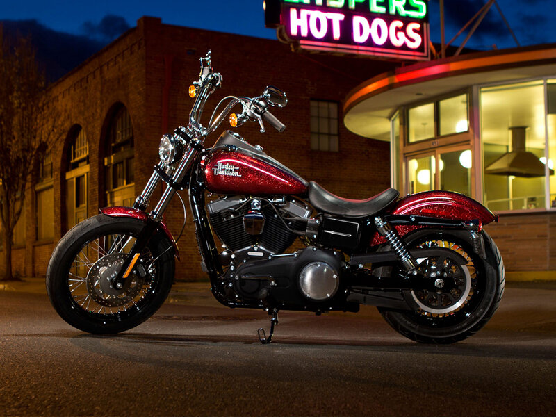 Red Harley-davidson Motorcycle — Dramatic, Night