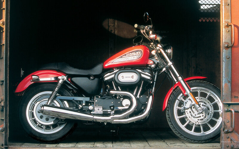 Red Harley-davidson Motorcycle — Dramatic, Photograph