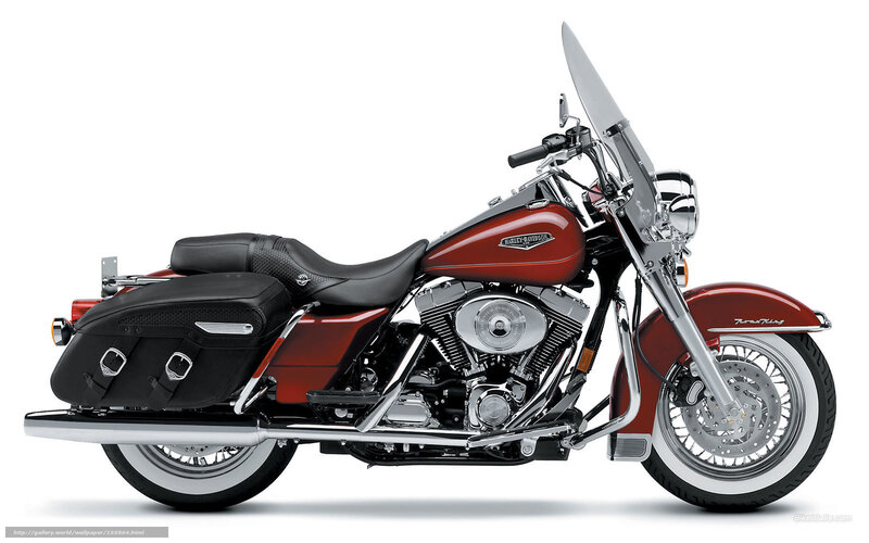 Red Harley-davidson Motorcycle — Neutral, Photograph, Saddlebags