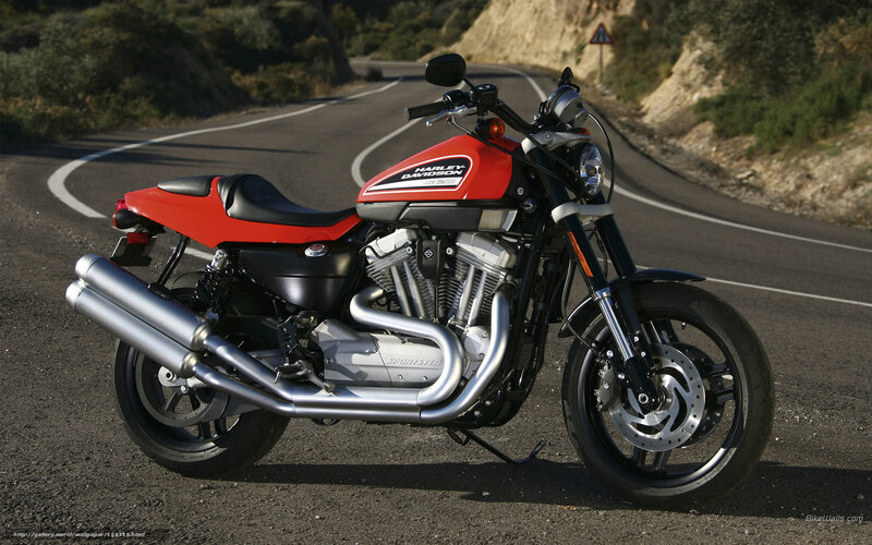 Red Harley-Davidson motorcycle on road