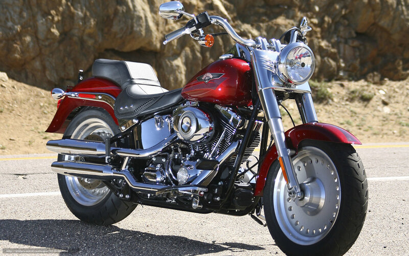 Red Harley-davidson Motorcycle — Outdoor, Afternoon