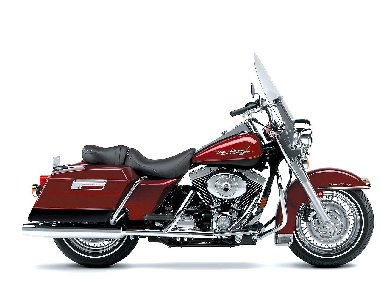Red Harley-Davidson touring motorcycle