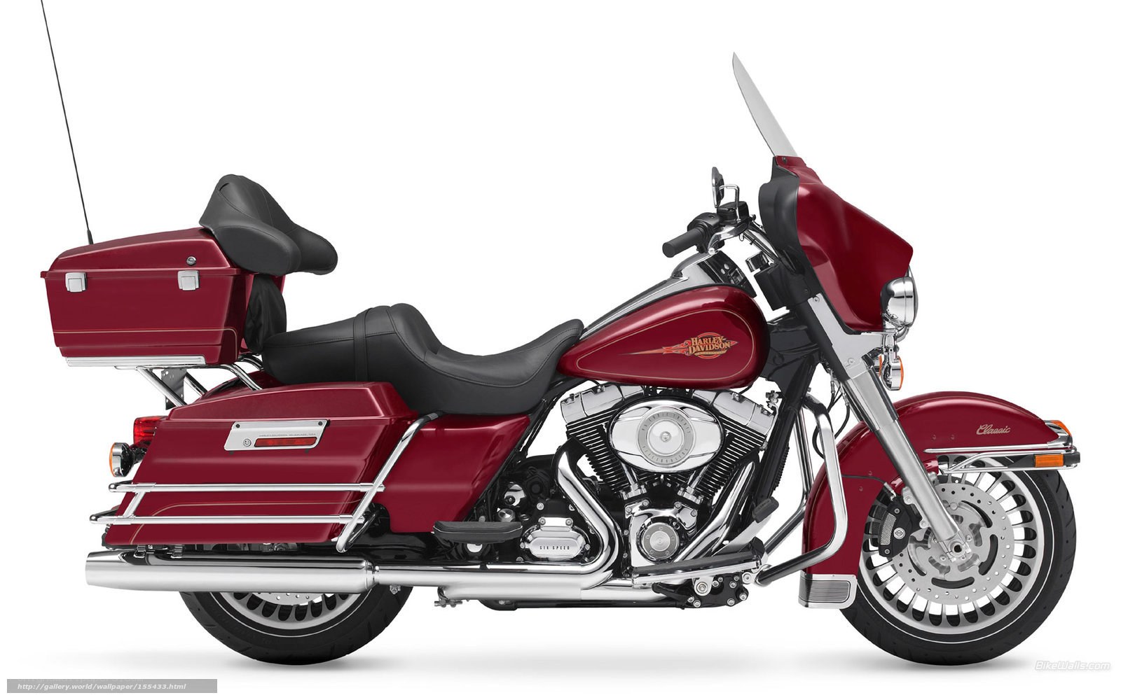 Red Harley-Davidson touring motorcycle