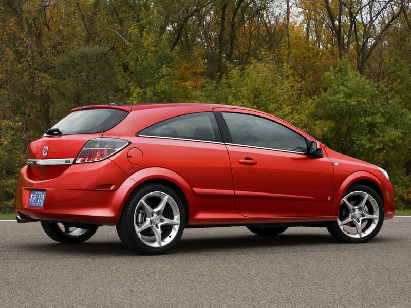 Red Hatchback Car — Calm, Autumn