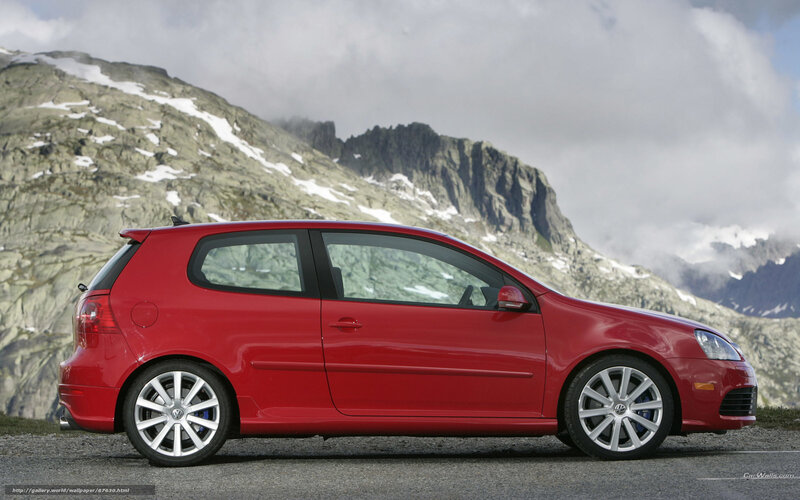Red Hatchback Car — Dramatic