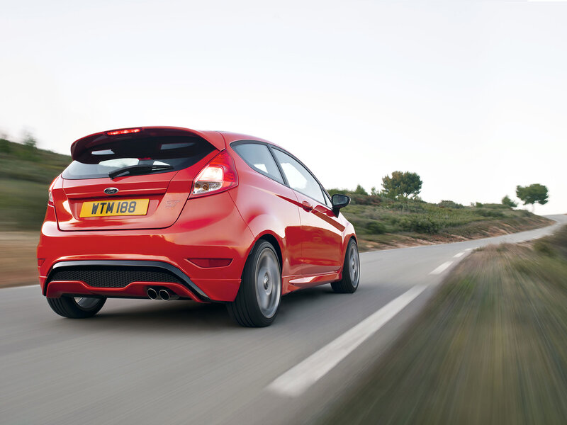 Red Hatchback Car — Dynamic, Afternoon, Photograph, Road