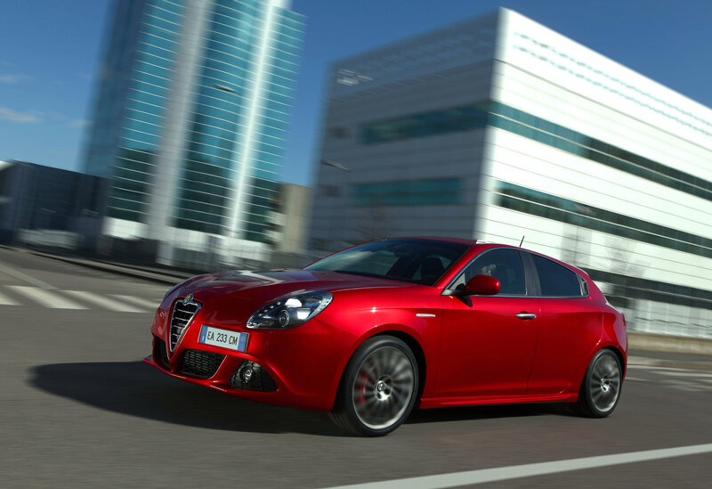 Red Hatchback Car — Dynamic, Afternoon, Photograph