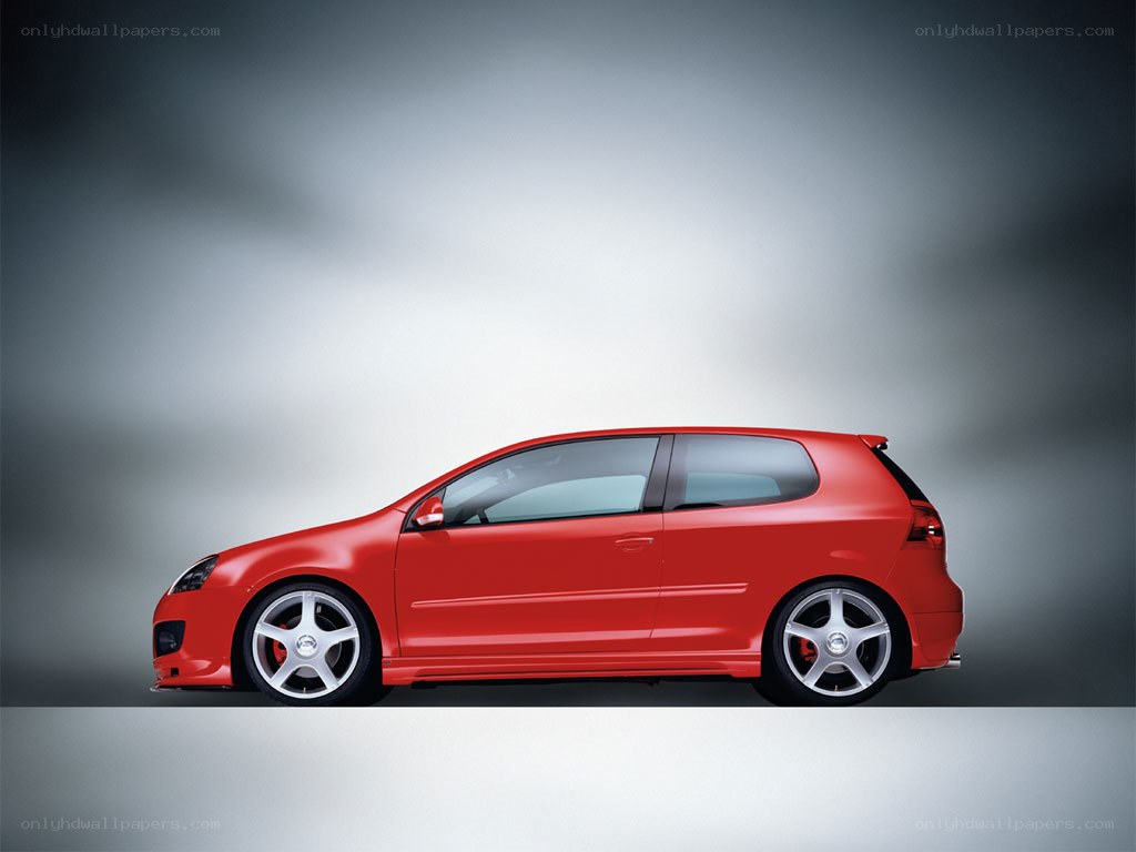 Red hatchback car side profile
