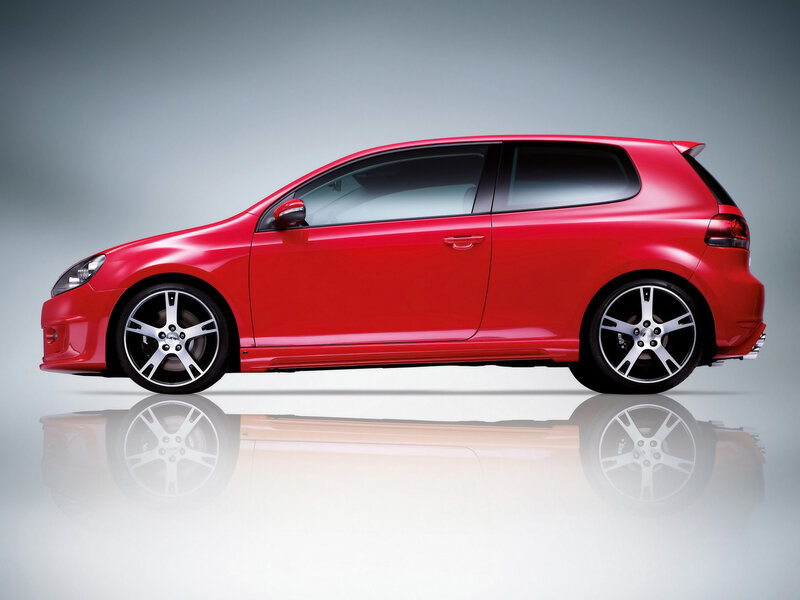 red hatchback car side view