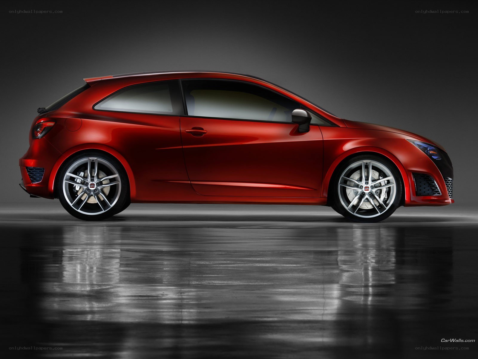 red hatchback car
