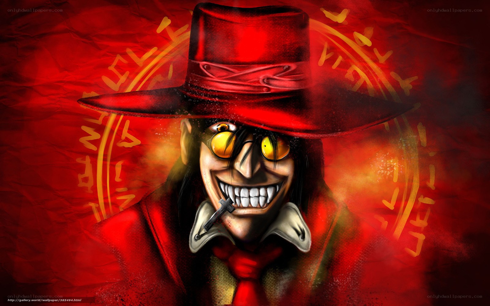red-hatted character with cross