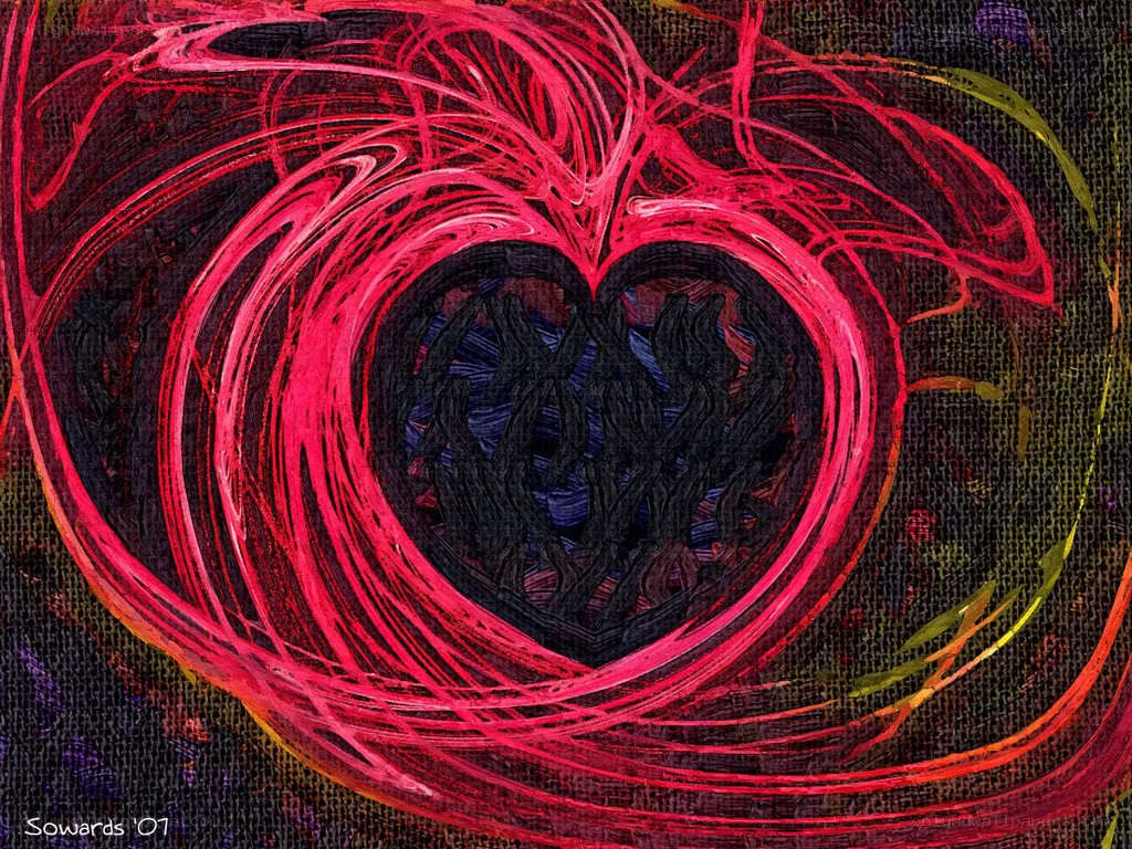 Red Heart Abstract Art