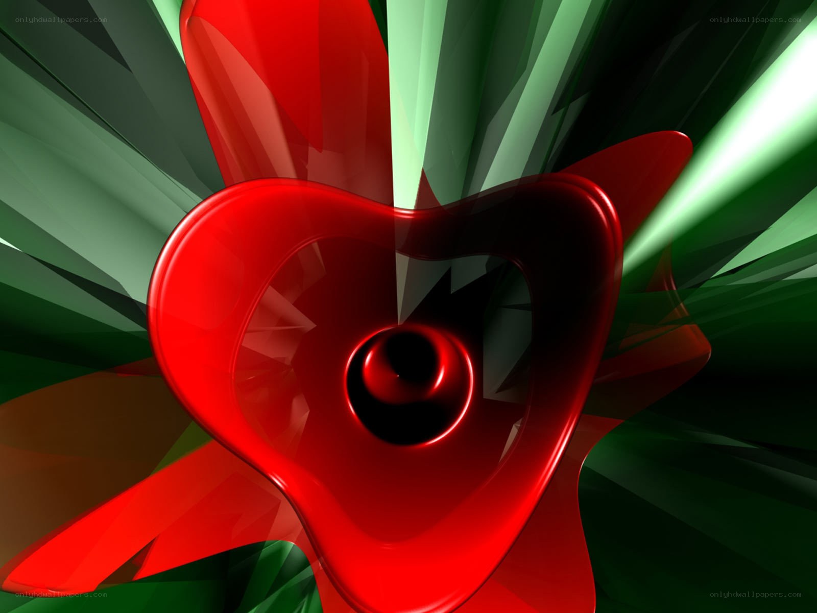 Red heart abstract design