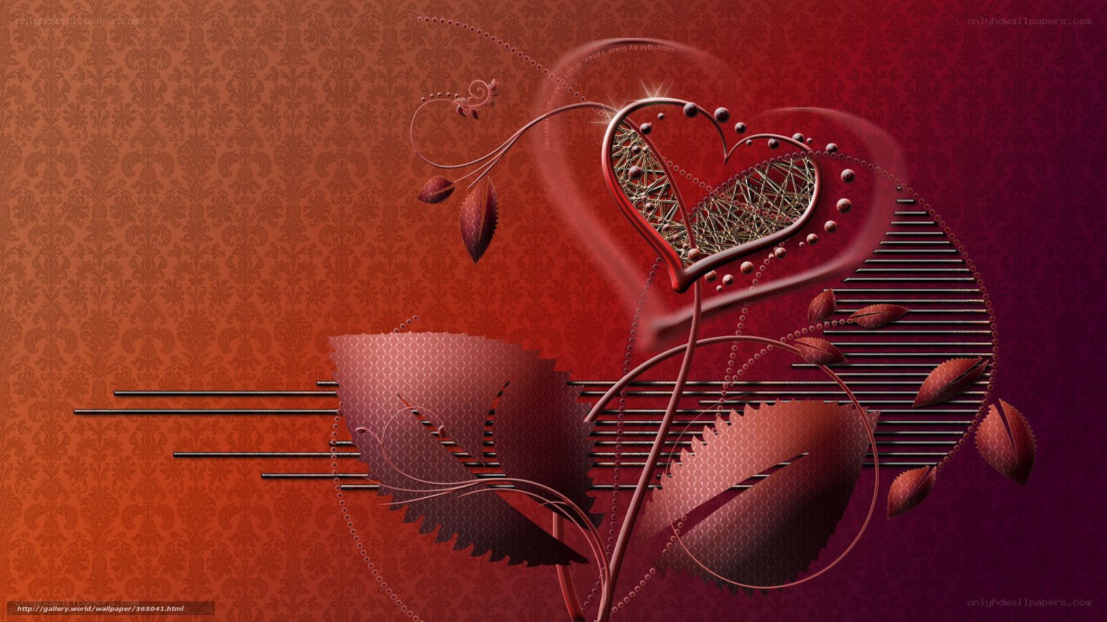 Red heart abstract design