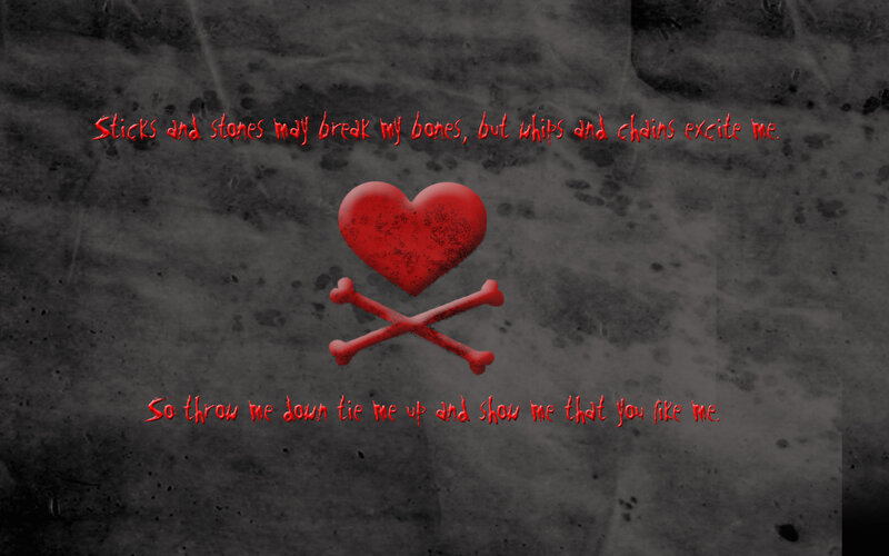 red heart and bones symbol