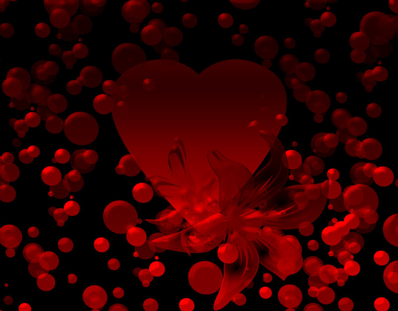 Red Heart and Flower