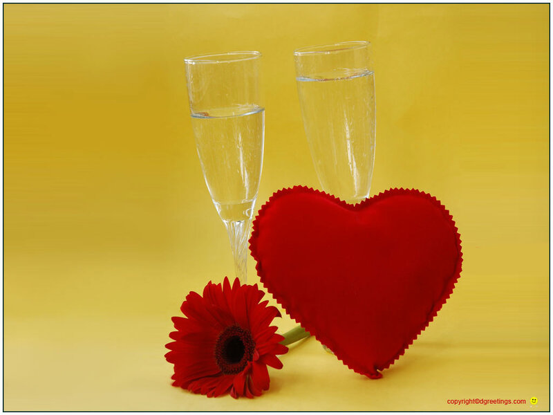 Red Heart and Flowers