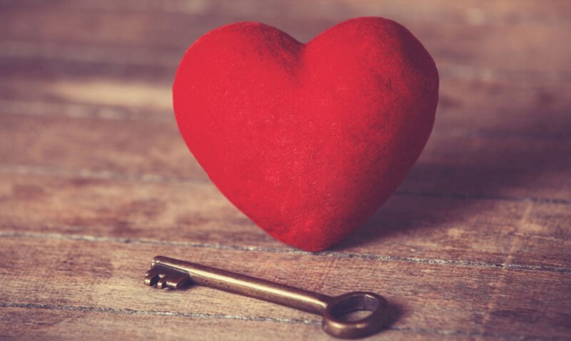 Red Heart and Key — Romantic