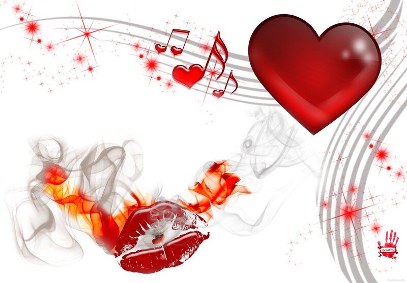 red heart and music notes