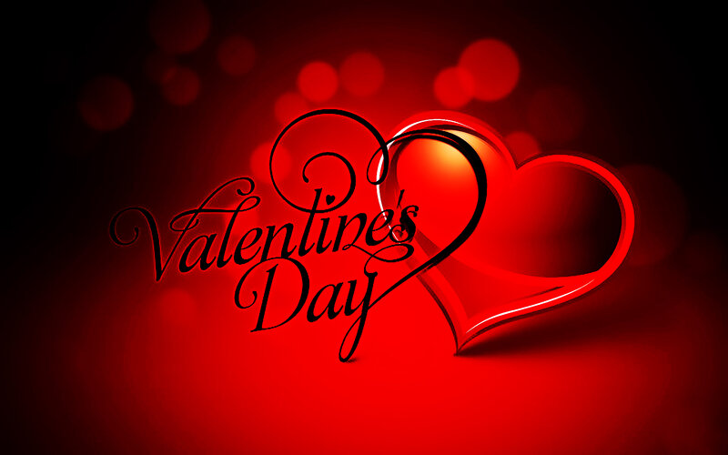Red Heart and Text