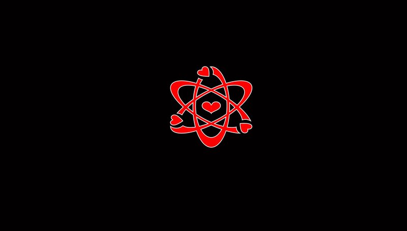 Red Heart Atom Symbol