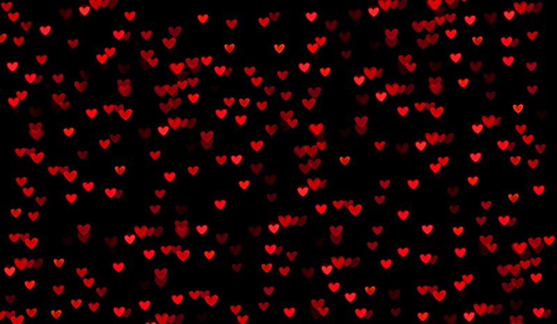 Red Heart Bokeh Lights