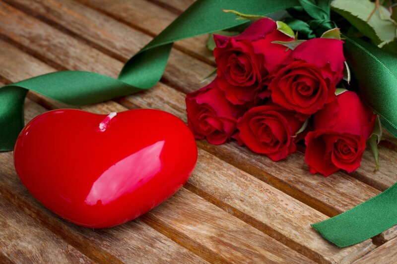 Red Heart Candle — Romantic