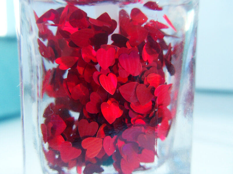 Red Heart Confetti — Festive, Photograph
