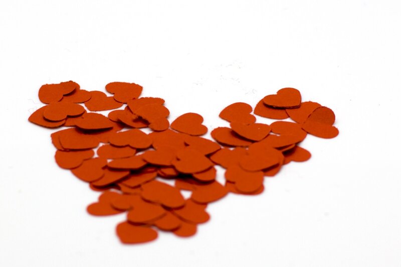 Red Heart Confetti — Neutral