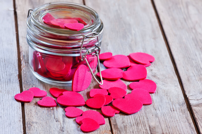 Red Heart Confetti — Romantic, Photograph