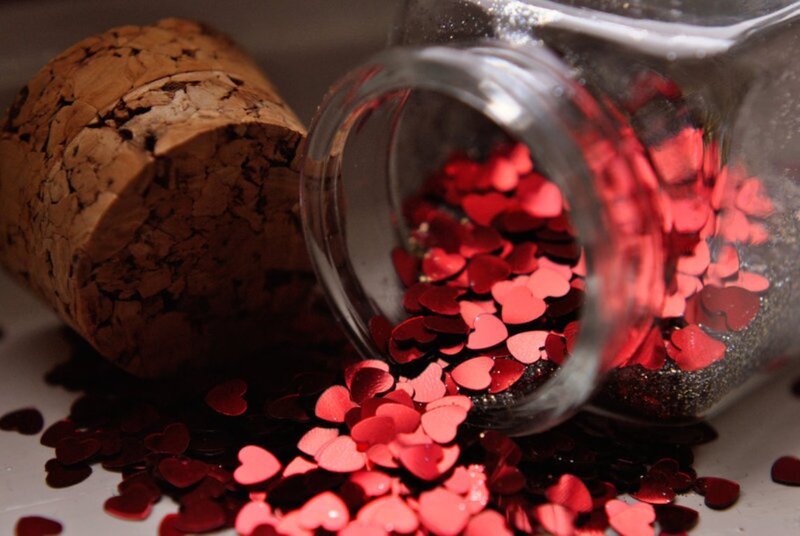 Red Heart Confetti — Romantic