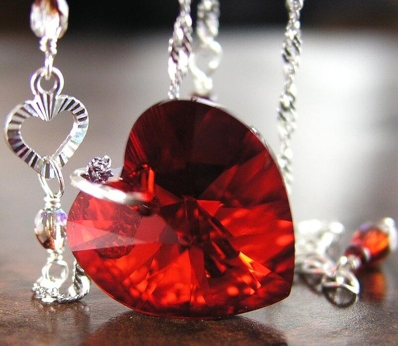 Red Heart Crystal Pendant