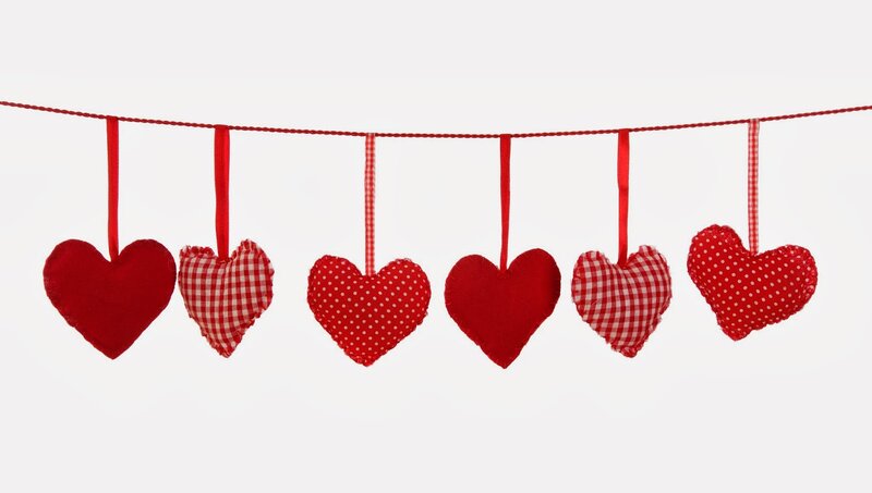 Red Heart Decorations — Festive, Photograph