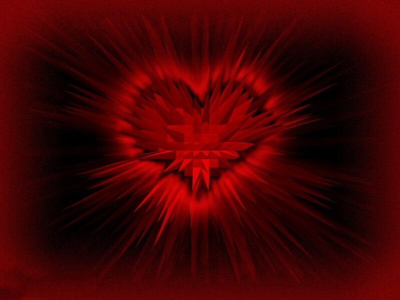 Red heart explosion