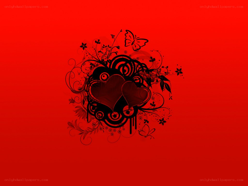 red heart floral design