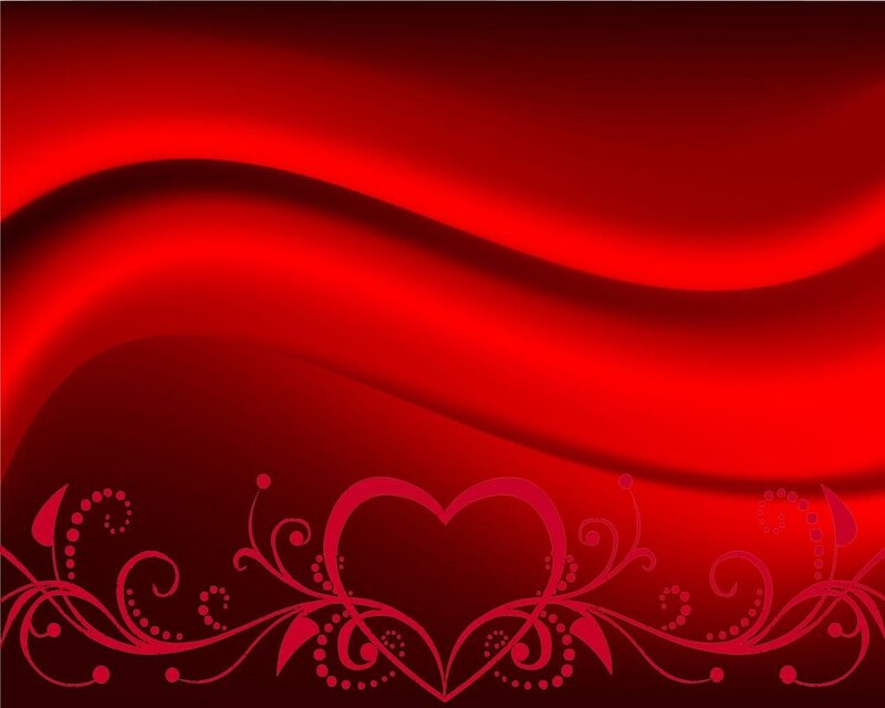 red heart floral design