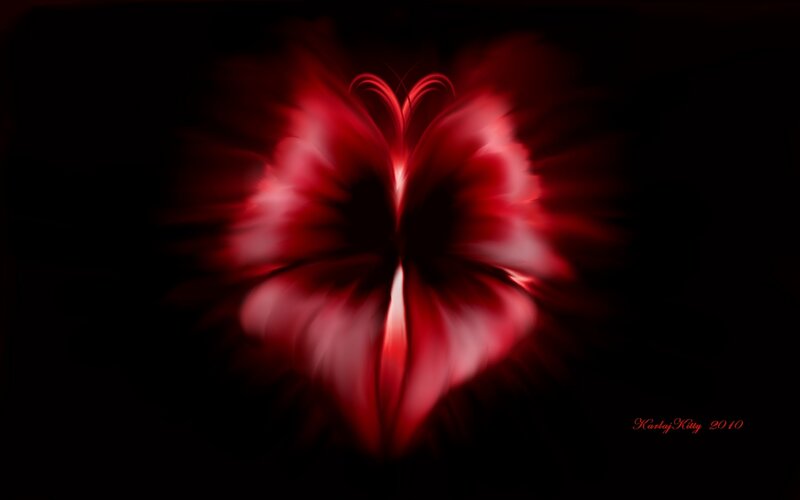 Red heart flower abstract