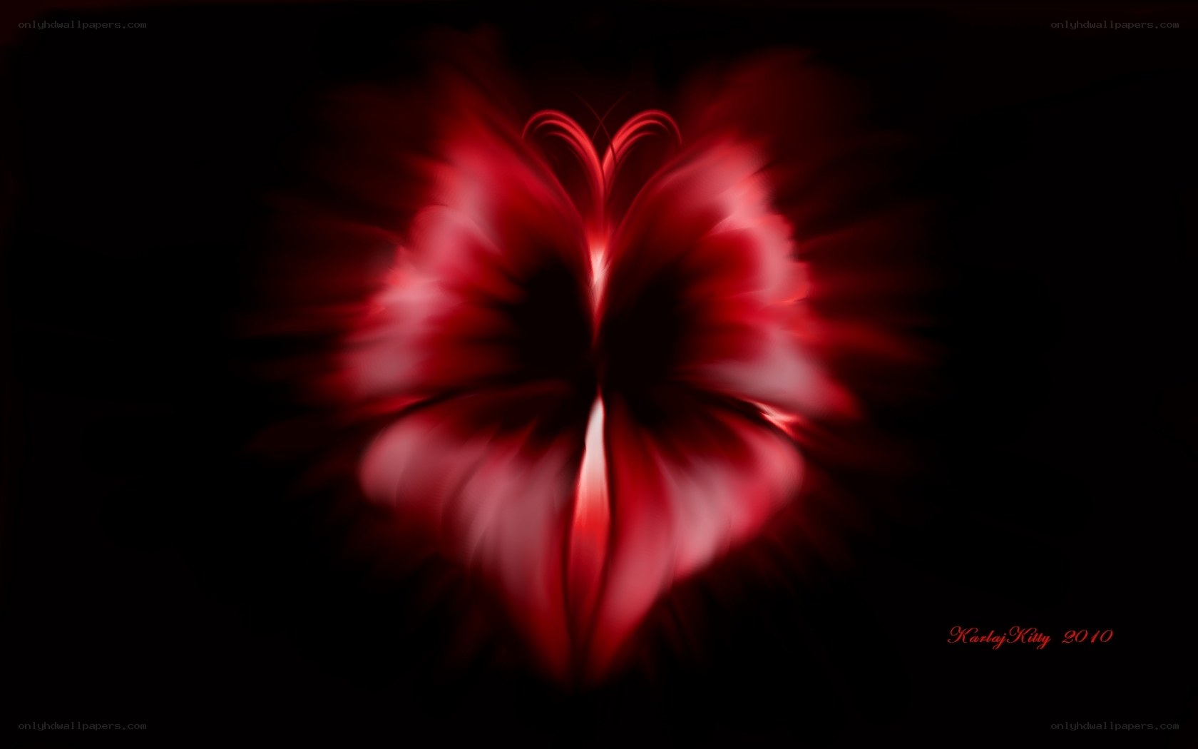 Red heart flower abstract