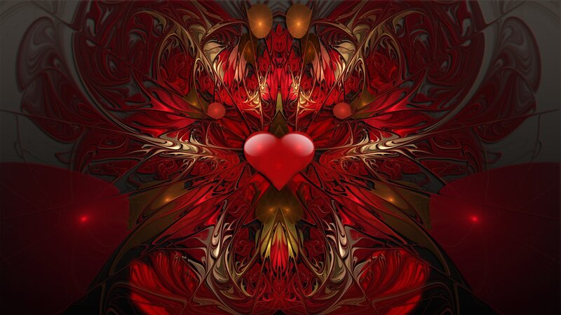 red heart fractal art