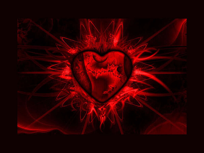 Red heart fractal art